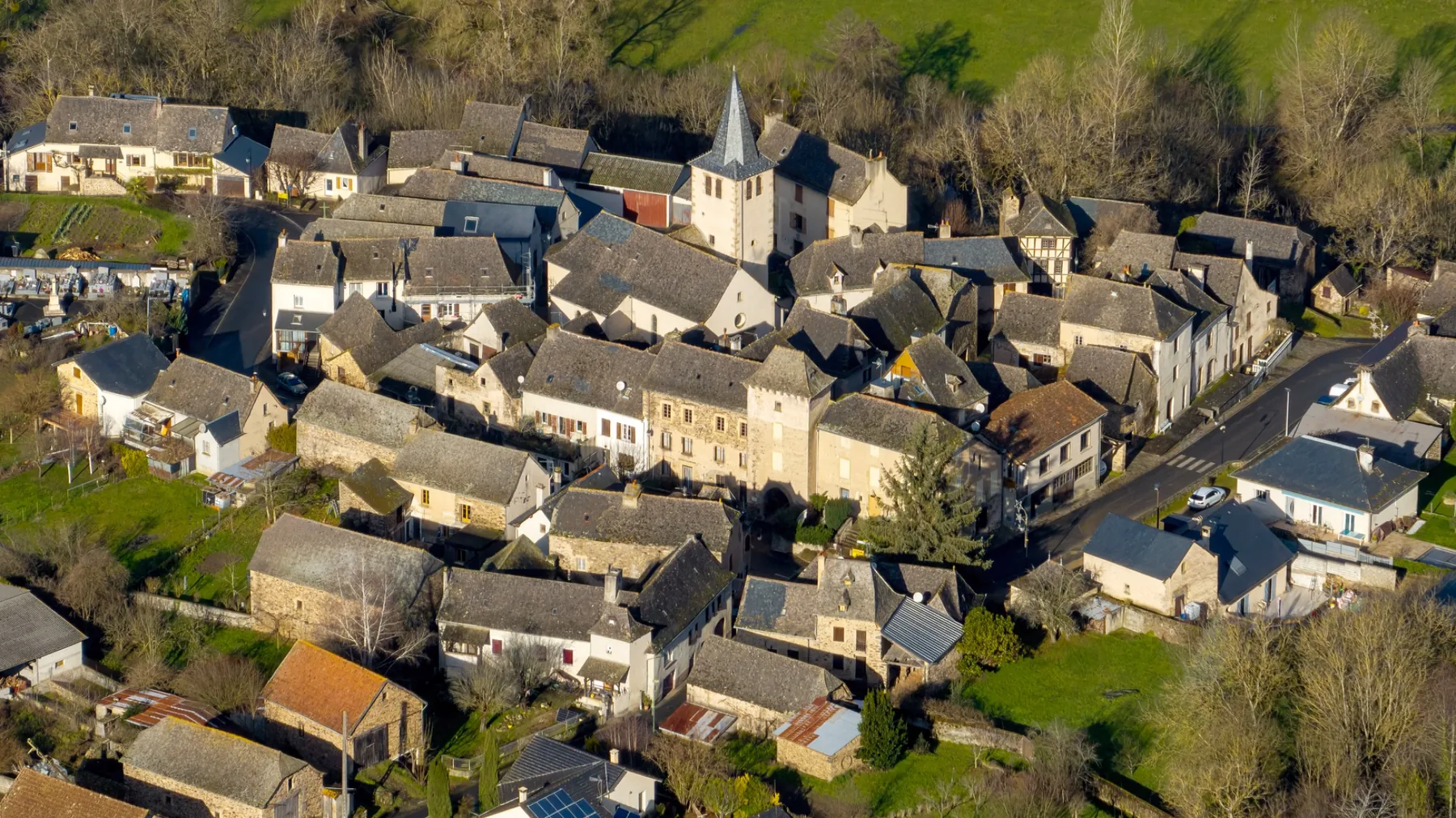 Dorp vanuit de lucht